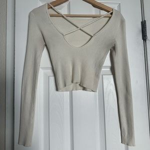 Cropped Open Back Long Sleeve